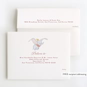 "Disney's Dumbo" - Children's Birthday Party Thank You Cards in Sugar by Teju Reval - FREE Recipient Addressing