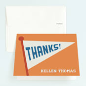 "Game Day" - Children's Birthday Party Thank You Cards in Navy by Jessie Steury - Front