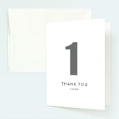 "My Age" - Children's Birthday Party Thank You Cards in White by Kim Dietrich Elam - Front