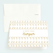 "Princess Crown Doodle" - Children's Birthday Party Thank You Cards in Gold by Lehan Veenker - Front