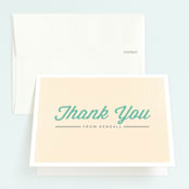 "Retro Skate" - Children's Birthday Party Thank You Cards in Teal by Lehan Veenker - Front