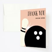 "Lucky Strike" - Children's Birthday Party Thank You Cards in Candy by That Girl Press - Front