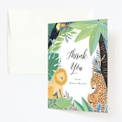 "Jungle Animal Sketchbook" - Children's Birthday Party Thank You Cards in Canary by Alethea and Ruth - Front