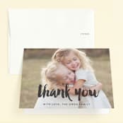 "Double Painted" - Children's Birthday Party Thank You Cards in Charcoal by Chasity Smith - Front