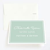 "Twin Joy" - Children's Birthday Party Thank You Cards in Seaglass by Erica Krystek - Front