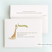 "Animals on parade" - Children's Birthday Party Thank You Cards in Pear by Jennifer Wick - FREE Recipient Addressing