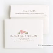 "Blooming Peonies" - Children's Birthday Party Thank You Cards in Peach by Jennifer Wick - FREE Recipient Addressing