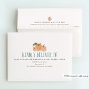 "Autumn Pumpkin" - Children's Birthday Party Thank You Cards in Leaf by Karidy Walker - FREE Recipient Addressing