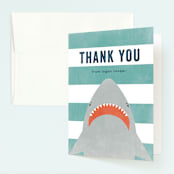 "Fin-tastic!" - Children's Birthday Party Thank You Cards in Ocean by Annie Holmquist - Front