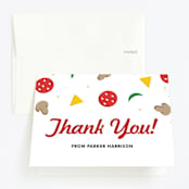 "Pizzeria" - Children's Birthday Party Thank You Cards in Cinnabar by Oma N. Ramkhelawan - Front