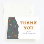 "Rock on" - Children's Birthday Party Thank You Cards in Tangerine by Kate Sorensen - Front