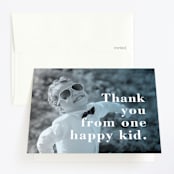 "This Kid" - Children's Birthday Party Thank You Cards in Ocean by Corinne Malesic - Front
