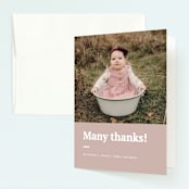 "Made it" - Children's Birthday Party Thank You Cards in Blush by Adelyn T. - Front