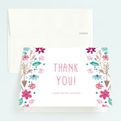 "Teepee Party" - Children's Birthday Party Thank You Cards in Petal by Sara Berrenson - Front
