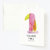"Toucan" - Children's Birthday Party Thank You Cards in Peony by Lori Wemple - Front