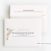 "Party Llama" - Children's Birthday Party Thank You Cards in Coral by Jackie Crawford - FREE Recipient Addressing