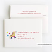 "Skate Date" - Children's Birthday Party Thank You Cards in Ruby by Krista Messer - FREE Recipient Addressing