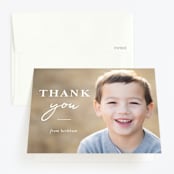 "usual" - Children's Birthday Party Thank You Cards in Snow by Jd Ptlo - Front