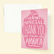 "Tasty Type" - Children's Birthday Party Thank You Cards in Cupcake by Jessie Steury - Front