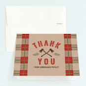 "Timber!" - Children's Birthday Party Thank You Cards in Barn by Paper Sun Studio - Front