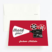 "Movie Night" - Children's Birthday Party Thank You Cards in Firetruck by Jill Means - Front