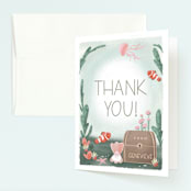 "Treasures of the Sea" - Children's Birthday Party Thank You Cards in Aquamarine by Grae - Front