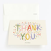 "Sprinkle Dots" - Children's Birthday Party Thank You Cards in Brights by Inkblot Design - Front