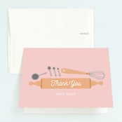 "Fun Baking" - Children's Birthday Party Thank You Cards in Blush by heythird - Front