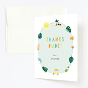 "Baby on Board" - Children's Birthday Party Thank You Cards in Citrus by Itsy Belle Studio - Front