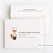 "Tea Party With Animals" - Children's Birthday Party Thank You Cards in Frost by Shannon Chen of Four Wet Feet Studio - FREE Recipient Addressing