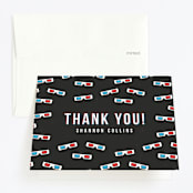 "Anaglyph 3D" - Children's Birthday Party Thank You Cards in Obsidian by Felix Grapes - Front