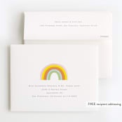 "Little Rainbow" - Children's Birthday Party Thank You Cards in Apricot by Baumbirdy - FREE Recipient Addressing