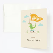 "Let's ride" - Children's Birthday Party Thank You Cards in Crepe by Jennifer Wick - Front