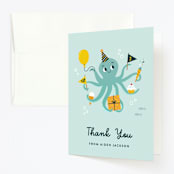 "Underwater fun" - Children's Birthday Party Thank You Cards in Sea by Annie Holmquist - Front