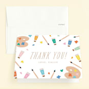"let's pARTy!" - Children's Birthday Party Thank You Cards in Frost by Ellen Schlegelmilch - Front