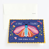 "Buggy" - Children's Birthday Party Thank You Cards in Peony by Erin Deegan - Front