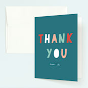 "That First Cake" - Children's Birthday Party Thank You Cards in Citrus by Christie Garcia - Front