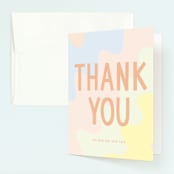 "Bday Twins" - Children's Birthday Party Thank You Cards in Creamsicle by Baumbirdy - Front