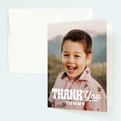 "Vibe" - Children's Birthday Party Thank You Cards in Cloud by Jessie Steury - Front