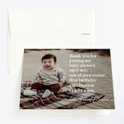 "Rolled into one" - Children's Birthday Party Thank You Cards in Moss by Hudson meet Rose - Front