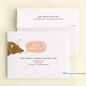 "Little Bear" - Children's Birthday Party Thank You Cards in Peach by Just Eleanor - FREE Recipient Addressing