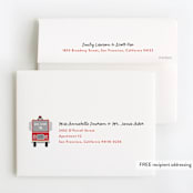 "Sound the Alarm Firetruck" - Children's Birthday Party Thank You Cards in Poinsettia by Alethea and Ruth - FREE Recipient Addressing