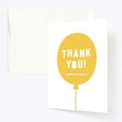 "Balloon Fun" - Children's Birthday Party Thank You Cards in Sunshine by Olivia Raufman - Front