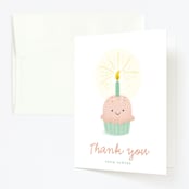 "Cupcake cutie" - Children's Birthday Party Thank You Cards in Strawberry by Annie Holmquist - Front