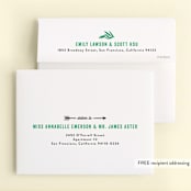 "Bow and Arrow" - Children's Birthday Party Thank You Cards in Evergreen by Alethea and Ruth - FREE Recipient Addressing