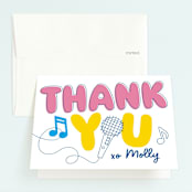 "Hip Hop Hooray" - Children's Birthday Party Thank You Cards in Candy by Baumbirdy - Front