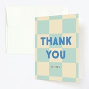 "Blocks" - Children's Birthday Party Thank You Cards in Frost by Baumbirdy - Front