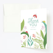 "Little Love Bug" - Children's Birthday Party Thank You Cards in Ladybug by Gia Graham - Front