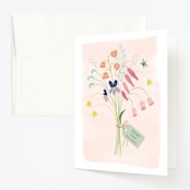"Birthday Botanicals" - Children's Birthday Party Thank You Cards in Summer Peach by Eve Schultz - Front