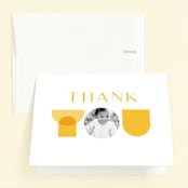 "mod two" - Children's Birthday Party Thank You Cards in Buttercup by Lori Wemple - Front